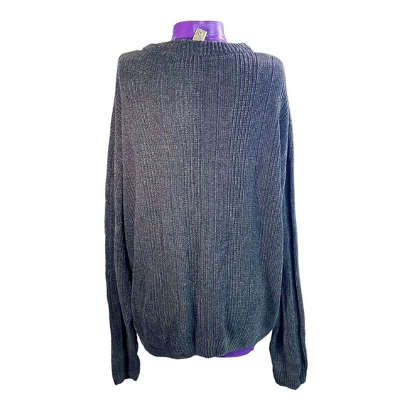 J. Ferrar black pullover crewneck rayon blend sweater L - Picture 2 of 11